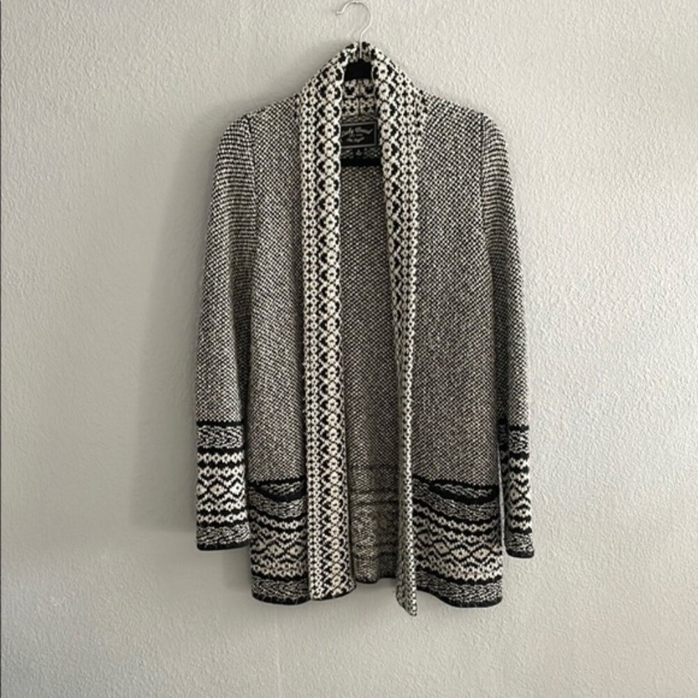Lucky Brand Longline Open Cardigan Sweater Sz S Boho Cozy Thick Knit Grannycore